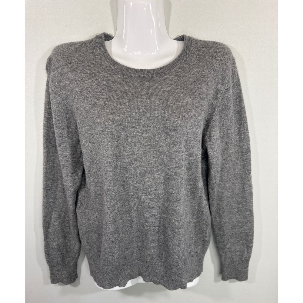 Quince Gray 100% Mongolian Cashmere Crew Neck Sweater Women M NWT Luxury Basic